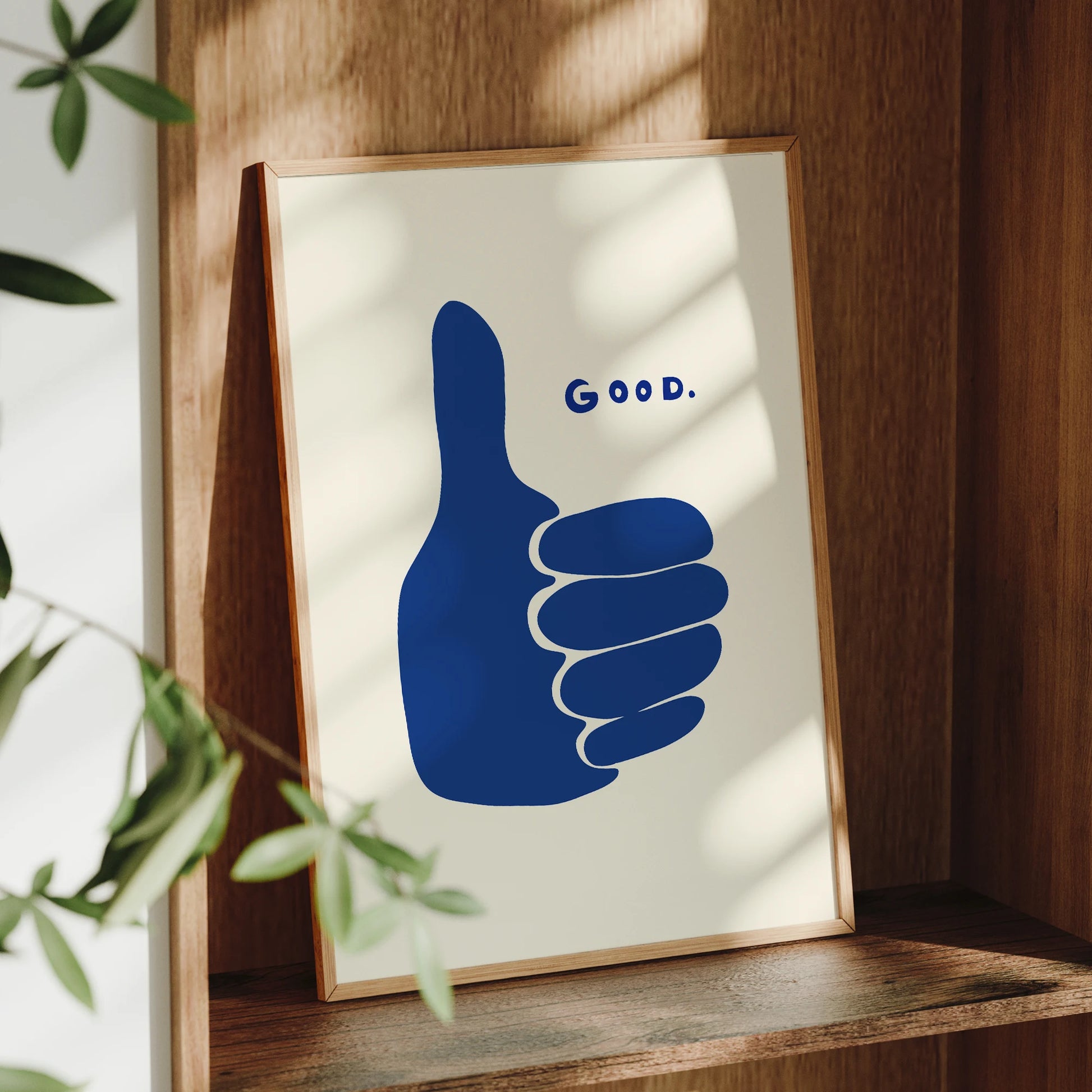 1pc Retro Thumbs Up Blue Wall Art Prints Canvas Painting Poster Picture For Living Bed Kids Room Home Decor Peaceful Pleasures Health and Wellness