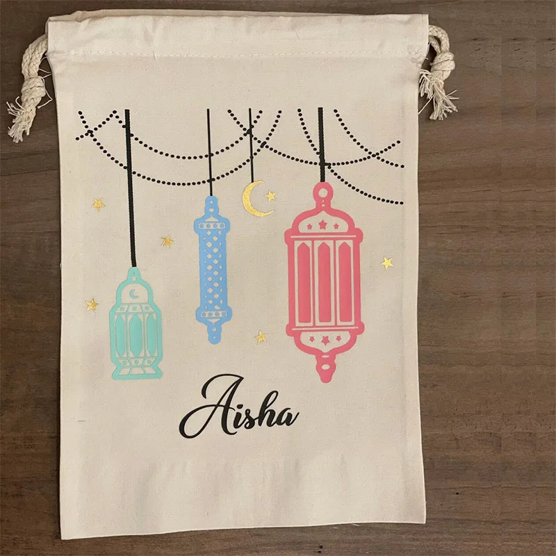 Personalised Ramadan Eid Mubarak Gift Sack | Lantern Décor Bag