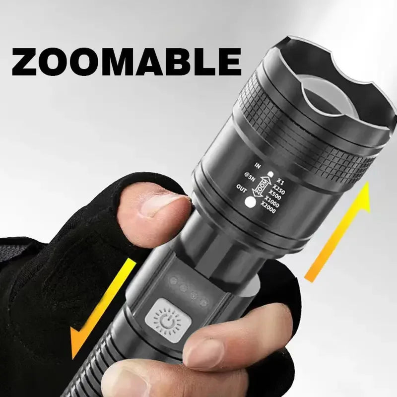 Multi-functional Outdoor Flashlight Charging Portable Outdoor Super Bright Home Multi-functional Patrol Long Shot Peaceful Pleasures Health and Wellness