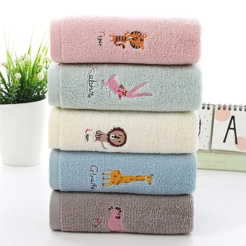 MOONBIFFY Cotton Baby Washcloths | Cartoon Newborn Bath Towel