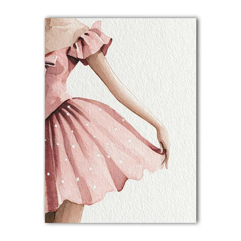 Nordic Ballerina Pink Canvas Wall Art | Girls Bedroom Décor Canvas Wall Art Peaceful Pleasures Health and Wellness 03 40x50cm No Frame China Mainland