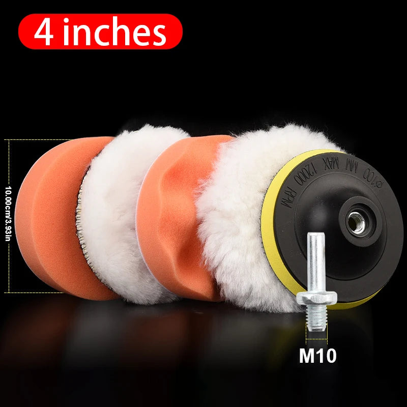 6-Piece Car Polishing Foam Pad Kit | 3/4/5 Inch Buffer Pads