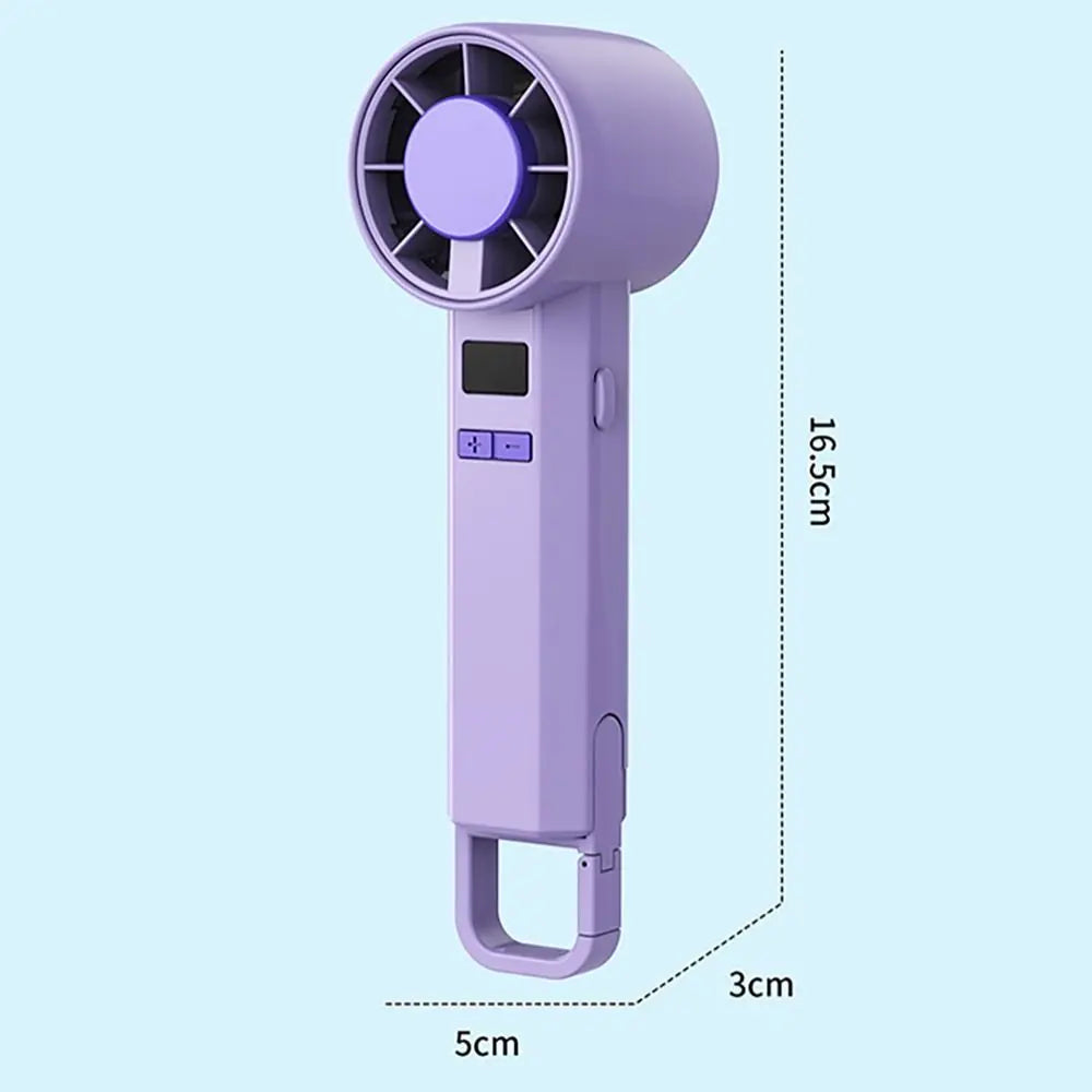 Portable USB Mini Electric Hand Fan with Digital Display