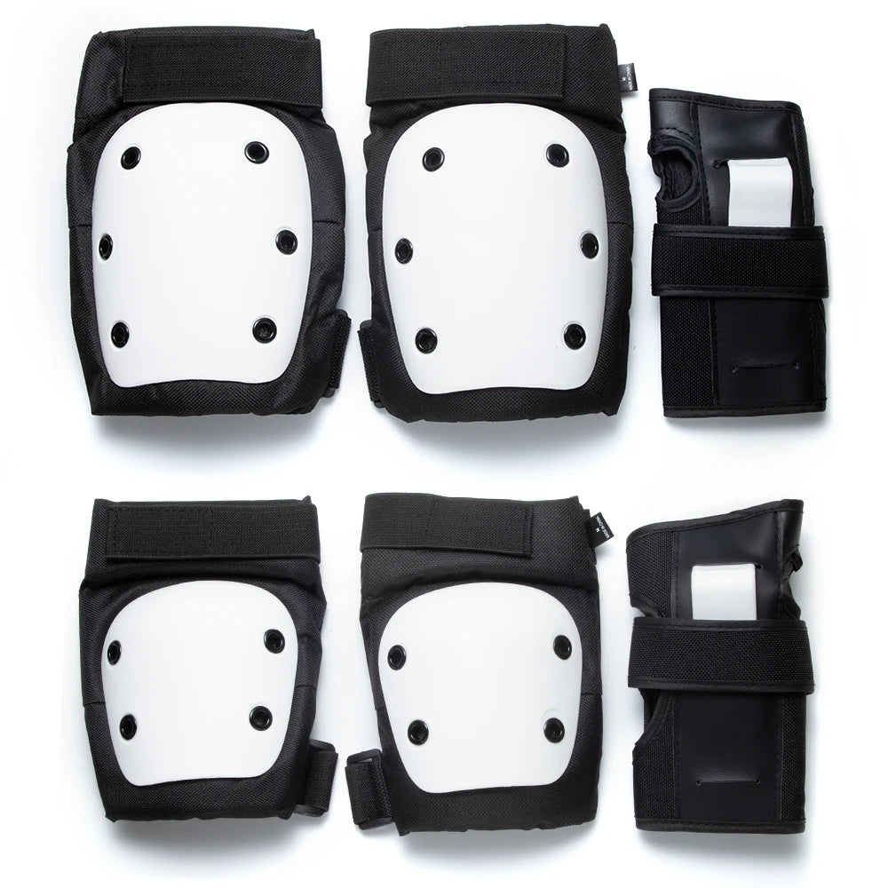 WEFITON【6-Pack】Knee Elbow Wrist Pads Set for Skateboarding Rollerblading - Adults & Kids Protective Gear with Breathable Mesh Peaceful Pleasures Health and Wellness BlackWhite-6PCS M
