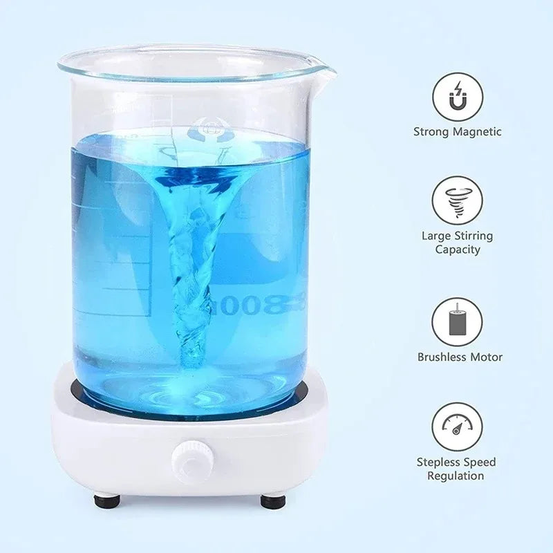 Magnetic Stirrer Mini Portable Lab Stir Mixer Plate with Stir Bar 1L 600-4000RPM for Laboratory Peaceful Pleasures Health and Wellness