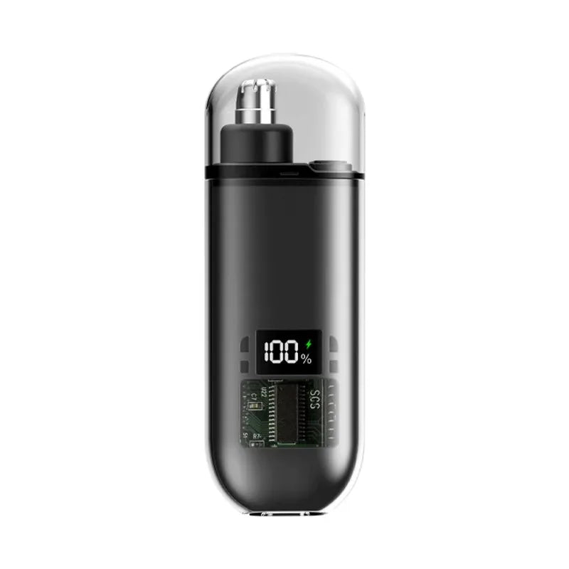 Portable Mini LED Display Nasal Hair Trimmer with Type-C Charging Versatile Compact Personal Grooming Tool Peaceful Pleasures Health and Wellness