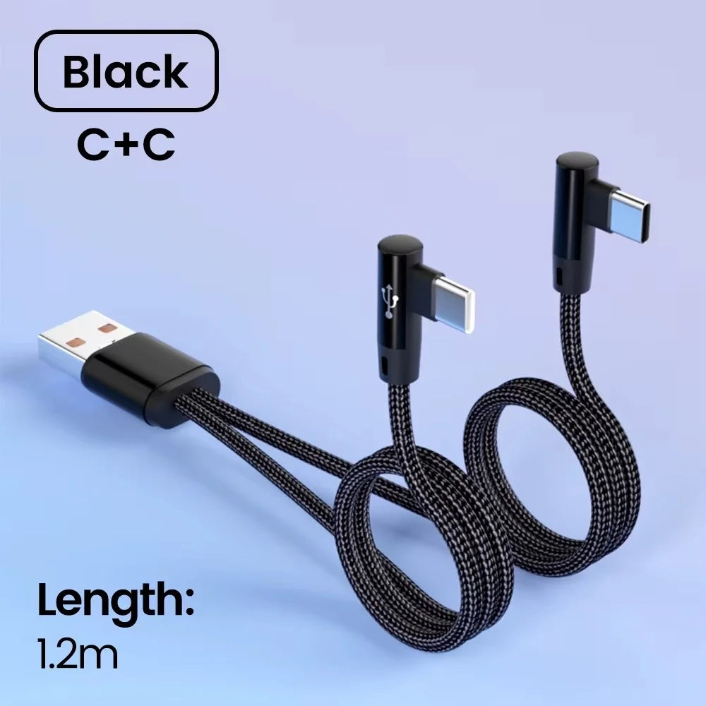 Triple Port USB-A to USB-C Cable 66W Fast Charge 3 Devices
