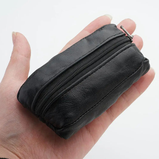 12*7cm small black coin purse Women's purse Leather key bag Fashion handbag coin purse Peaceful Pleasures Health and Wellness