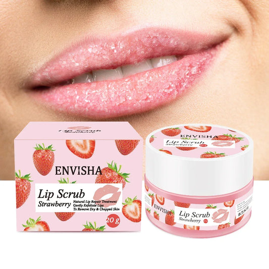 ENVISHA Strawberry Lip Scrub & Balm – Exfoliate & Moisturize Peaceful Pleasures Health and Wellness