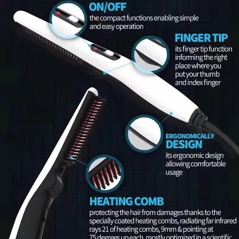 Men's Electric Hair & Beard Straightener Comb | Fast Heat