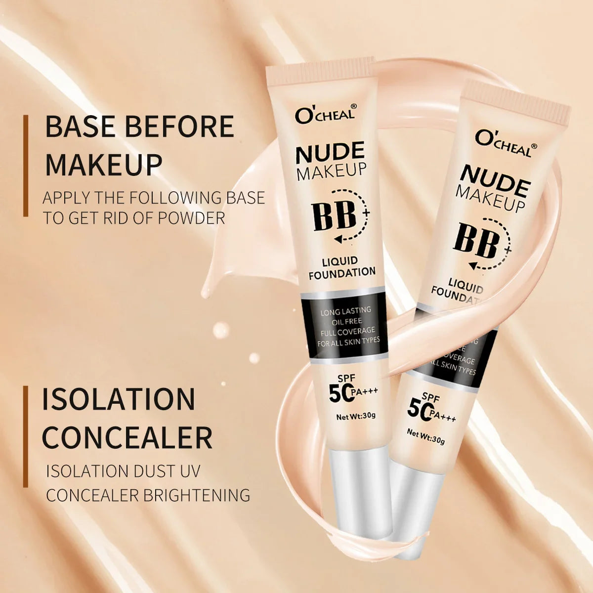 O'Cheal BB CC Cream SPF 50 PA+++ Liquid Foundation 30g