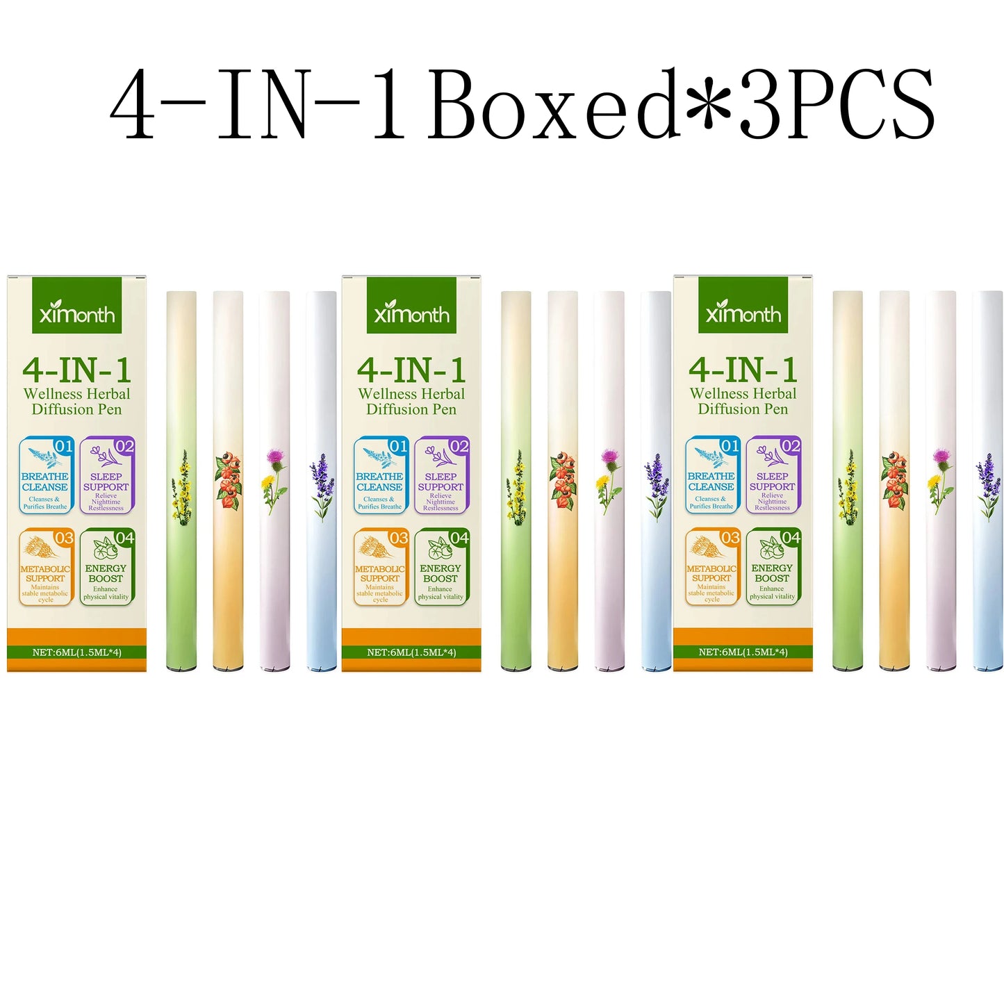 4-in-1 Aromatherapy Diffuser Pen | Breathing & Relaxation 4-Pack
