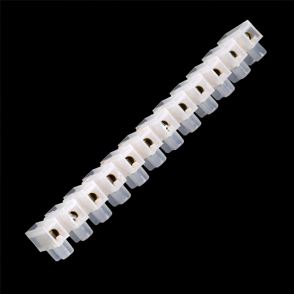 Dual Row 12-Position 10A Screw Terminal Block Wire Connector