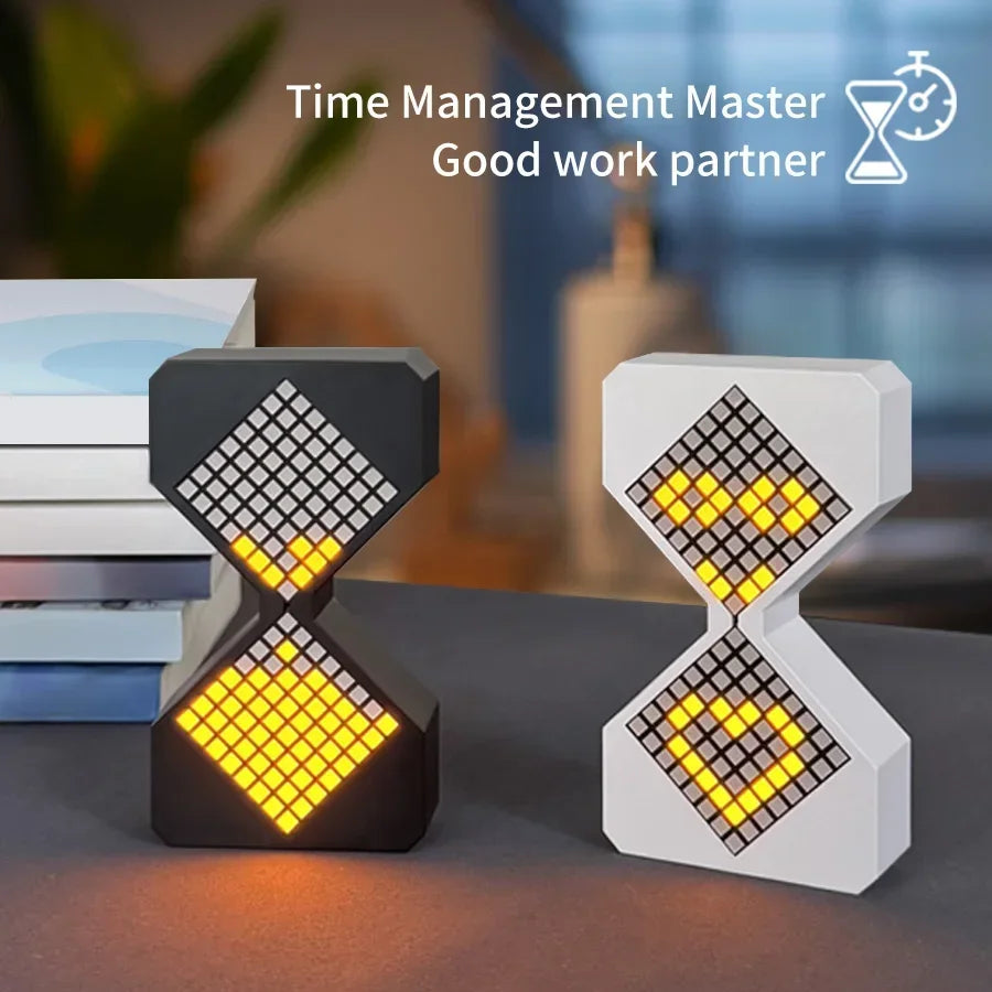 3D LED Digital Hourglass Timer – Cyber Style Yellow Light