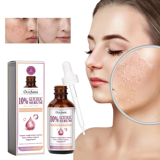 OceAura Glycolic Acid 10% Face Serum | AHA BHA Toning Face Serum Peaceful Pleasures Health and Wellness