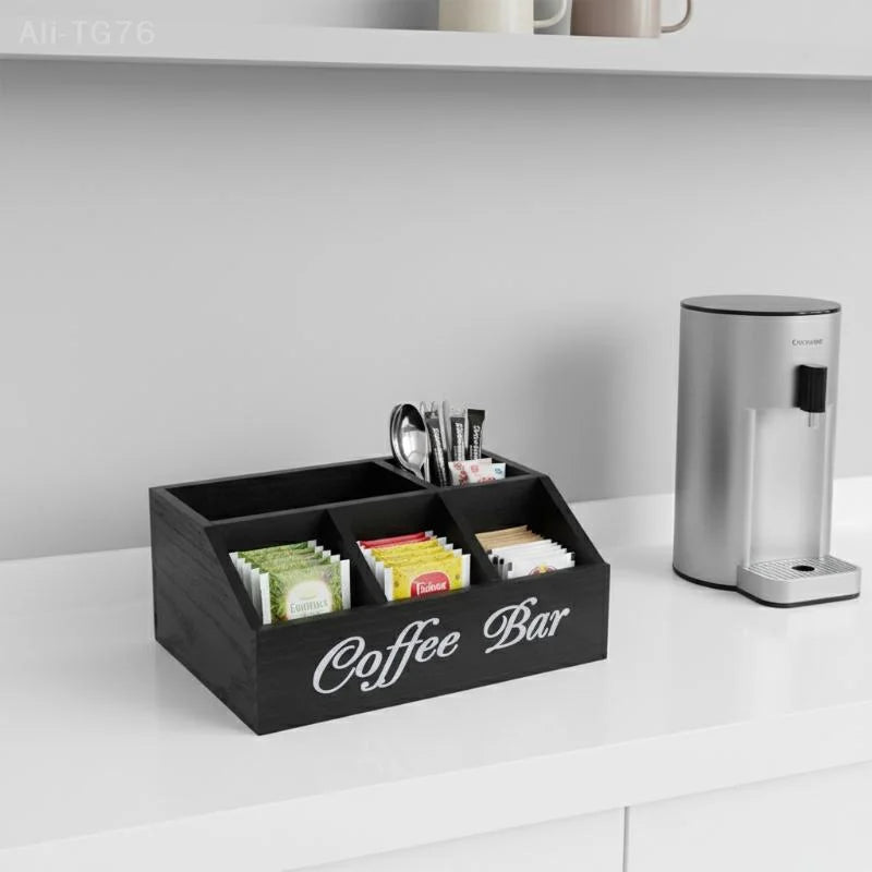 Wooden Coffee Storage Box | Multipurpose Counter Organizer