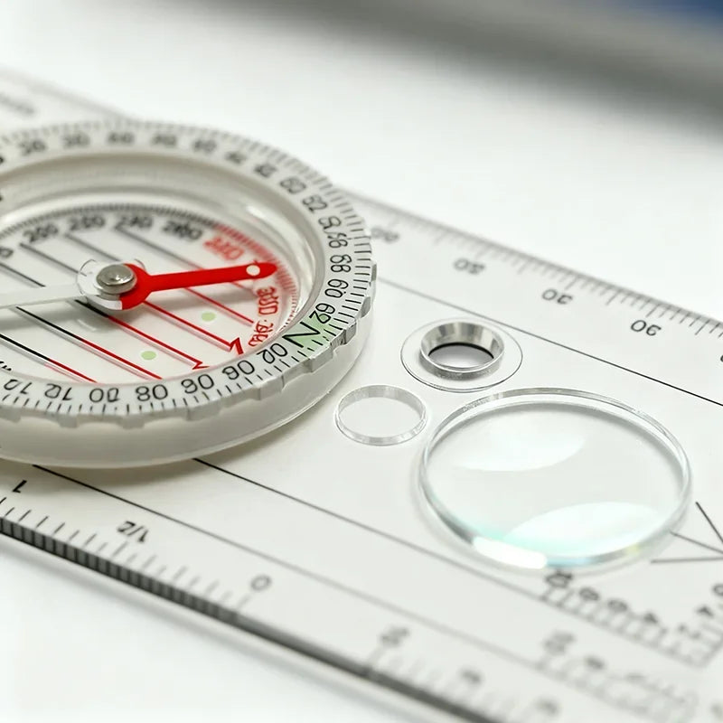 Compass Navigation Map Ruler | Hiking & Orienteering Tool