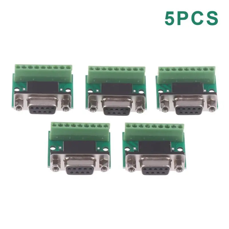 New 5Pcs DB9 Male Female Adapter Signals Terminal Module RS232 RS485 Serial To Terminal 9-Pin 9-Hole Connector Peaceful Pleasures Health and Wellness A