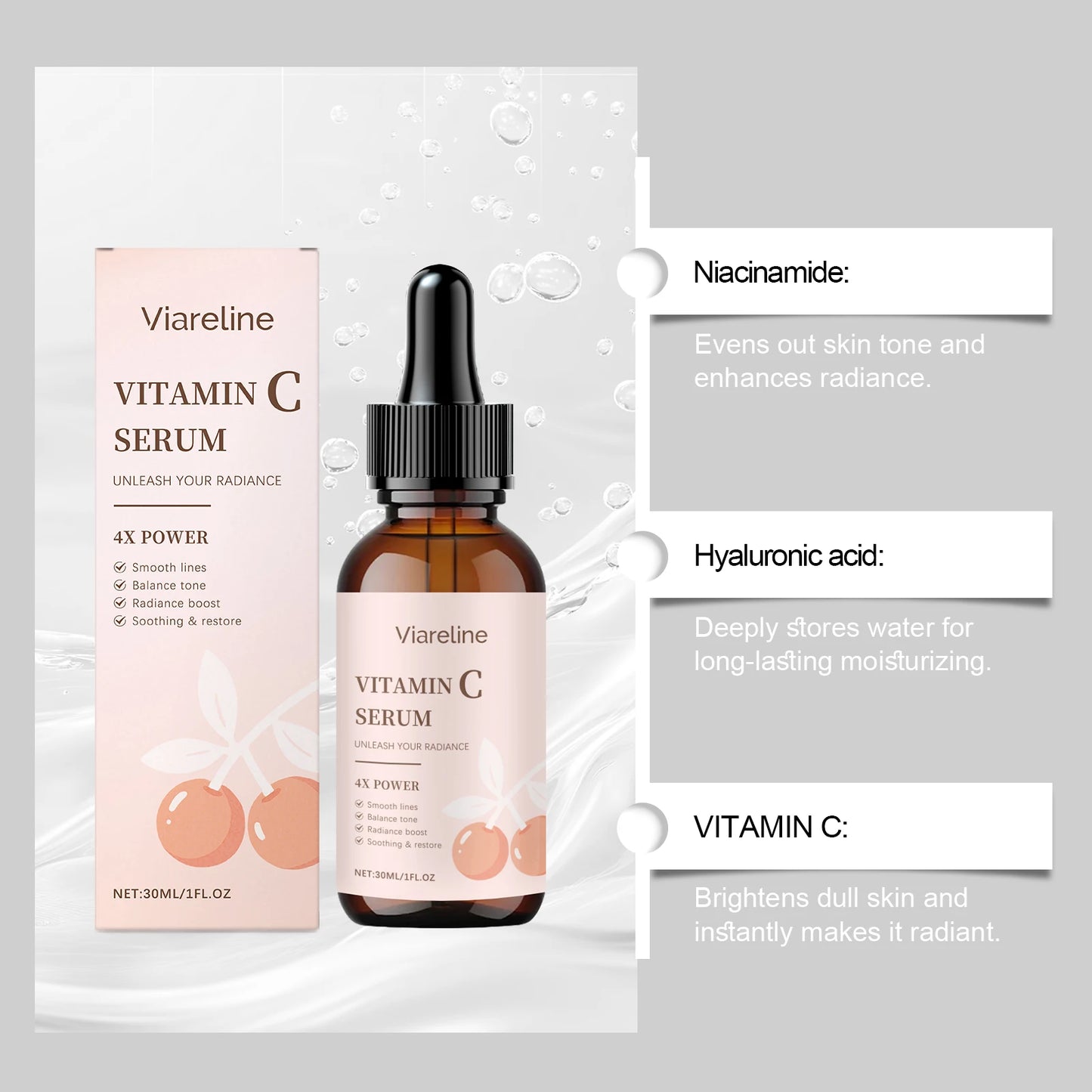 Viareline Vitamin C Brightening Serum | Fade Dark Spots 30ml