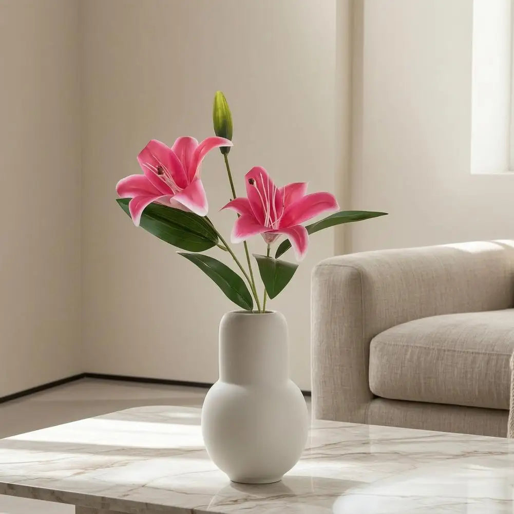 Silk Artificial Lily Bouquet | Faux Flowers for Wedding & Home