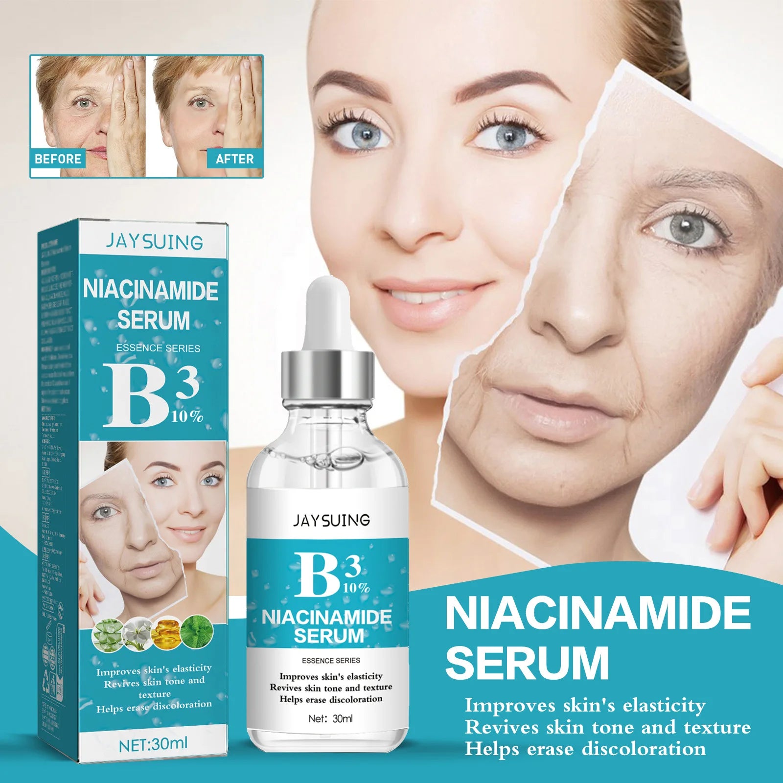 B3 Nicotinamide Serum Facial Anti W-rinkle Lift Firming Fine Lines Lightening Dark Circle Skin Brightening Skincare Products Peaceful Pleasures Health and Wellness