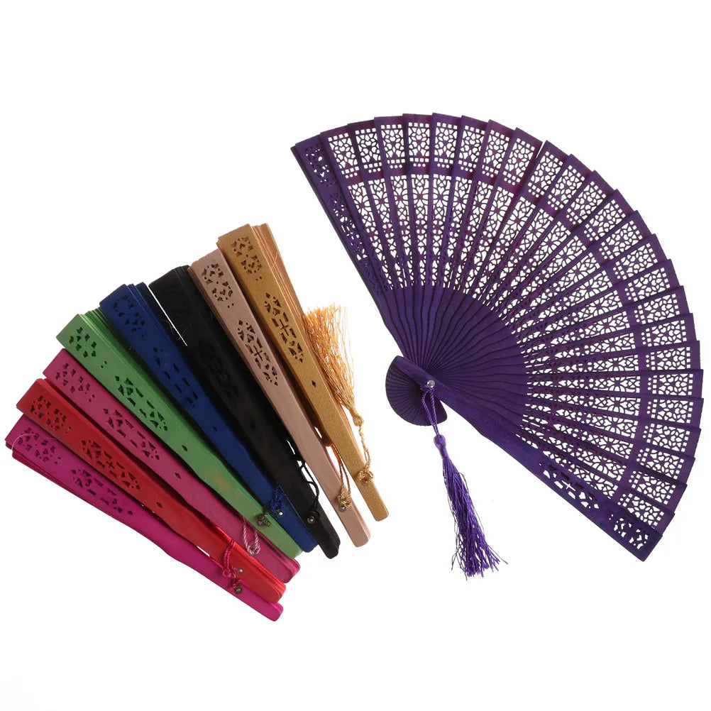 Chinese Bamboo Folding Hand Fan – Wood Pocket Fan for Wedding