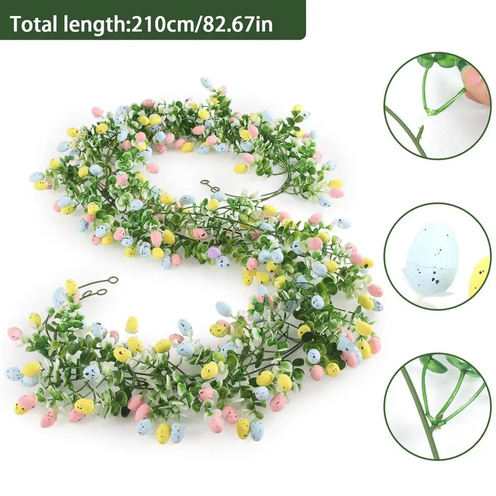 Artificial Easter Egg Wreath Garland 210cm | Spring Décor Set