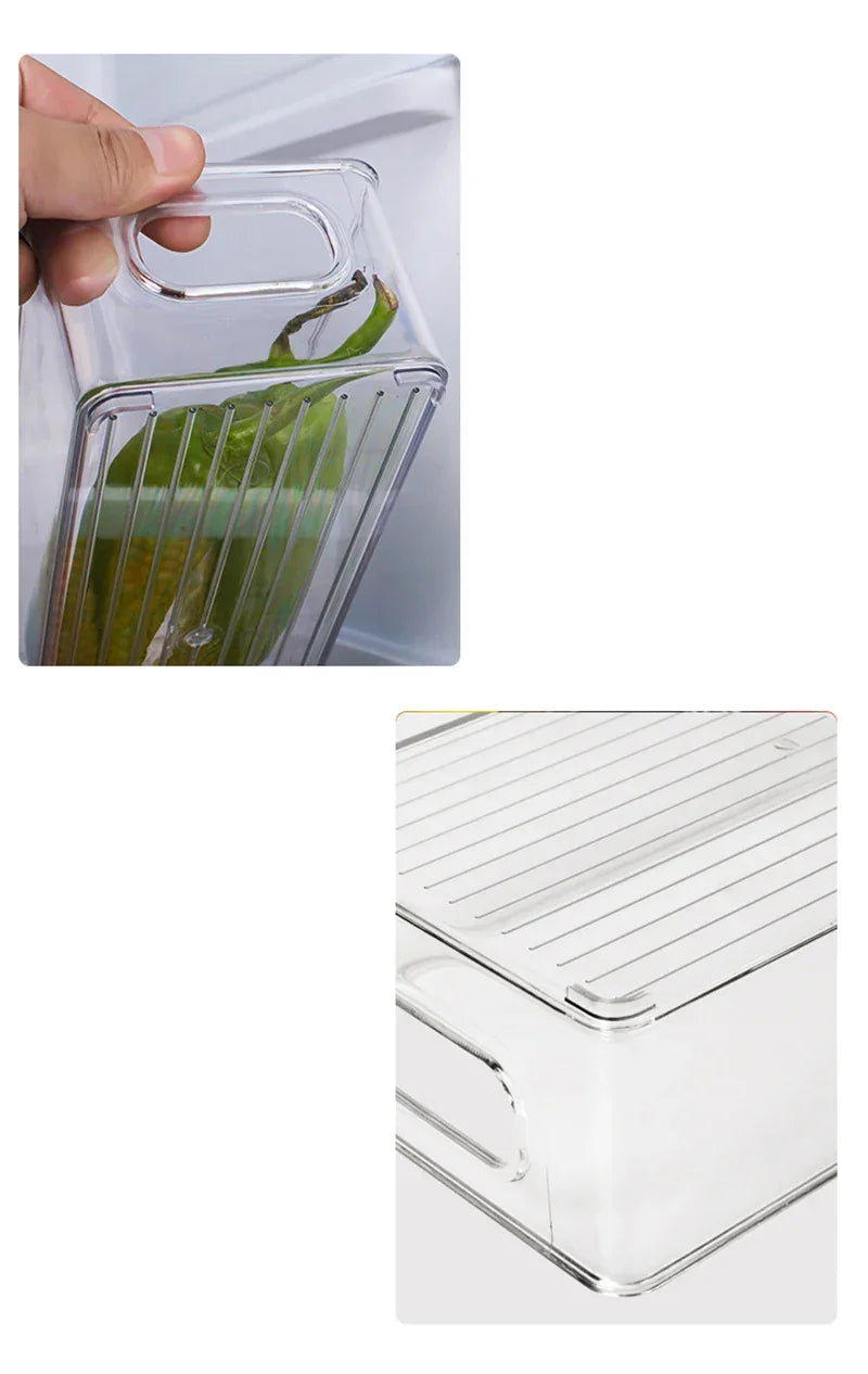 Transparent Refrigerator Storage Box Vegetable Fruit Organizer Fridge Clear Container for Kitchen Food Drinks Storage 2030 Peaceful Pleasures Health and Wellness