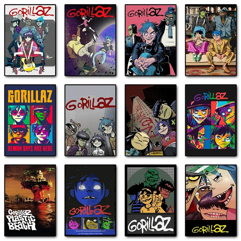 Gorillaz Canvas Wall Art Poster | Hip Hop Music Fan Decor
