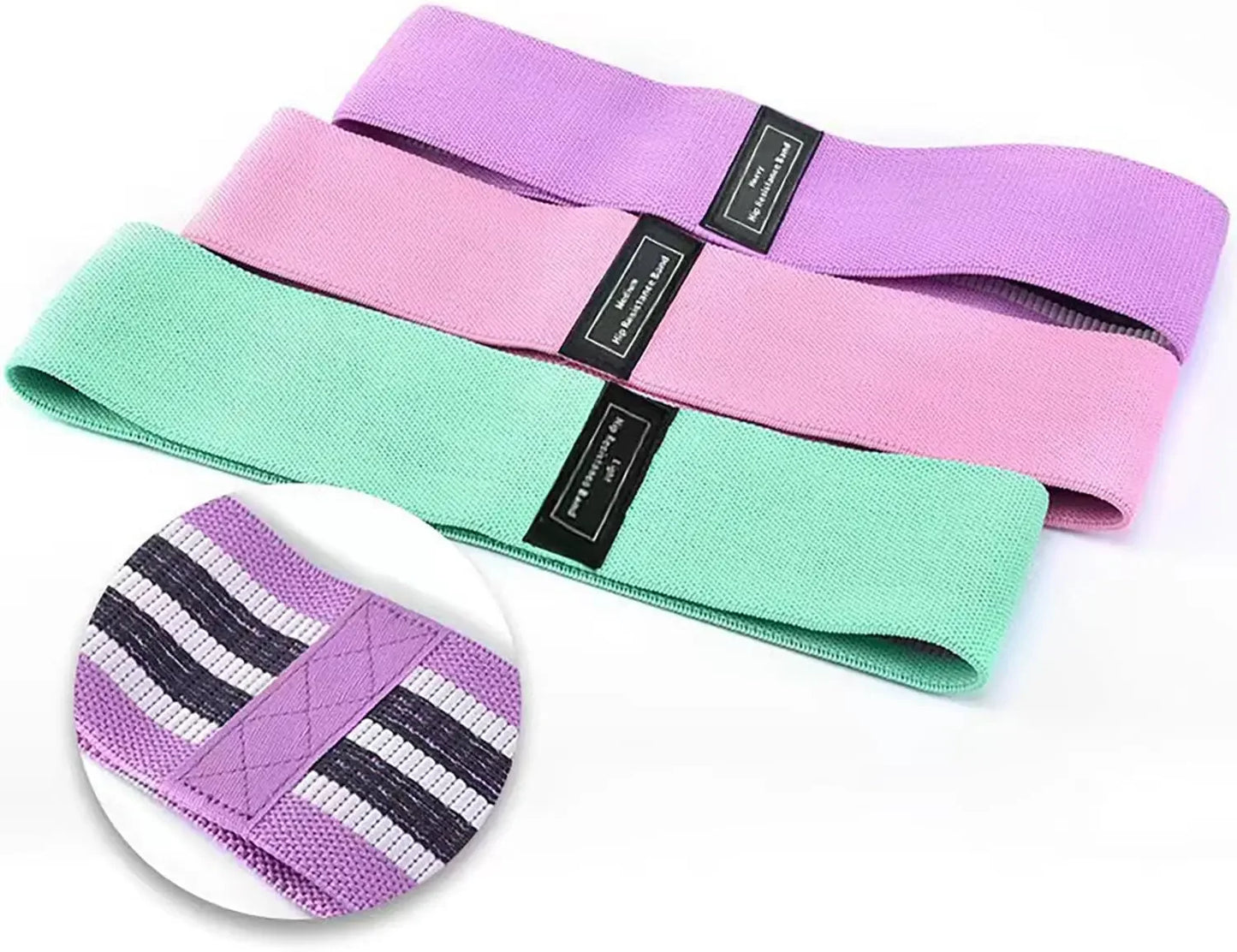 Fabric Resistance Bands Set – Legs, Butt & Yoga | 3 Levels