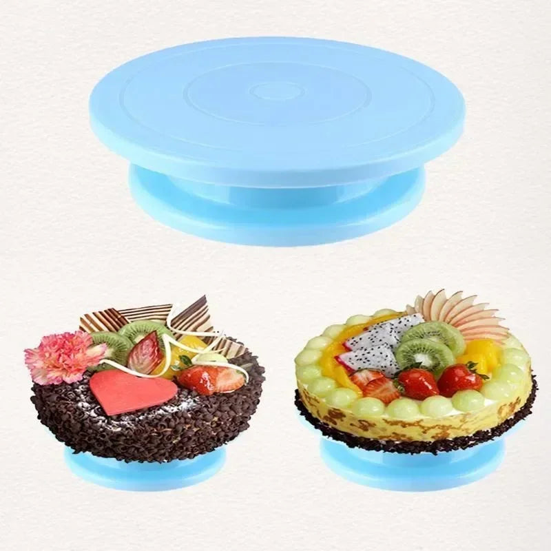 Plastic Cake Turntable Dough Pastry Decorating Cake Stand Rotary Table DIY Pan Round Cookie Stand Rotating Cake Rotary Table Peaceful Pleasures Health and Wellness