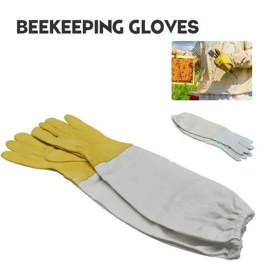 Beekeeper Protective Gloves Anti Bee Breathable Goatskin Yellow Peaceful Pleasures Health and Wellness