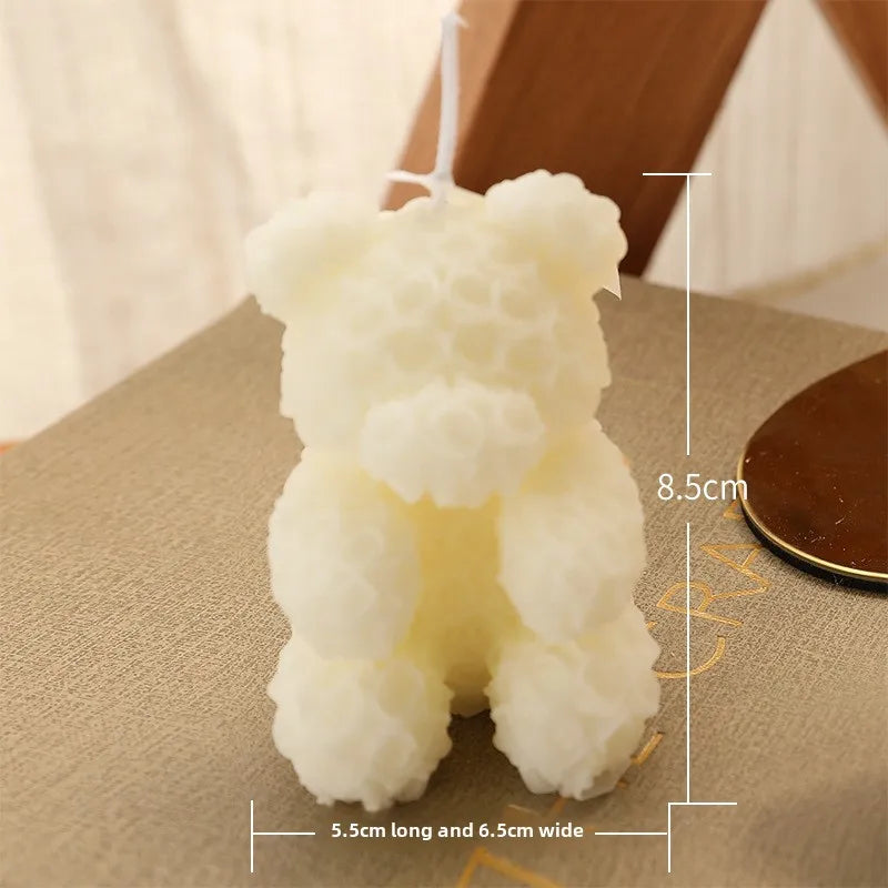 Rose Bear Home Fragrance Premium Atmosphere Birthday Gift Aromatherapy Candles Peaceful Pleasures Health and Wellness L white