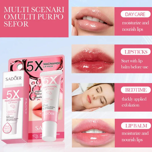 SADOER Niacinamide Lip Mask – Hyaluronic Acid & Squalane Balm Lip Mask Balm Oasis Select
