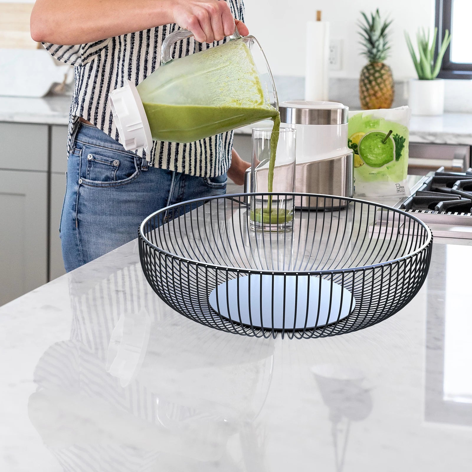 Stylish Iron Storage Basket Long-Lasting Heavy-Duty Fruit Holder for Kitchen Living Room Perfect for Desserts Fresh Produce Peaceful Pleasures Health and Wellness