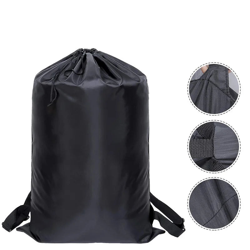 Foldable Laundry Backpack - Large Capacity Dirty Clothes Organizer for Travel, Dorm & Gym -Resistant Polyester, Drawstring Peaceful Pleasures Health and Wellness