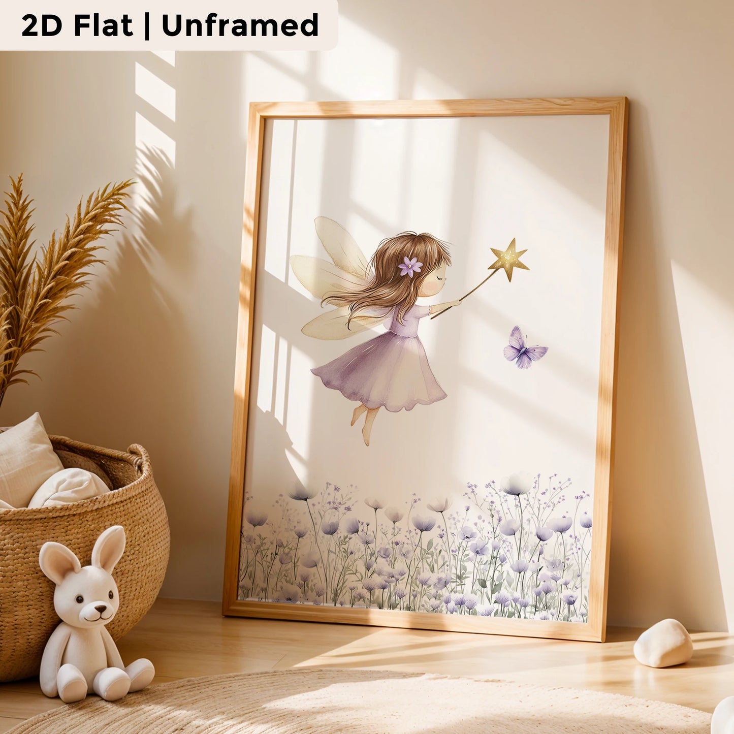 3-Piece Purple Fairy Canvas Wall Art | Kids Room & Bedroom Decor