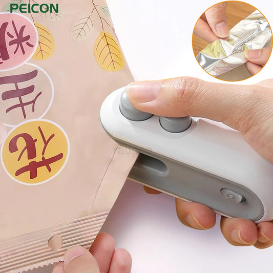 2IN1 Mini Sealing Machine USB Rechargable Heat Sealer Storage Bag Plastic Package Food Sealer Clip Bag Handheld Food Heat Sealer Peaceful Pleasures Health and Wellness