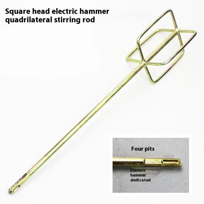 Putty Powder Coating Paint Electric Mixer Rod Head Mixing Rod Mixer Drill Paint Stirring Rod Mortar Mixing Paddle Peaceful Pleasures Health and Wellness A Square head