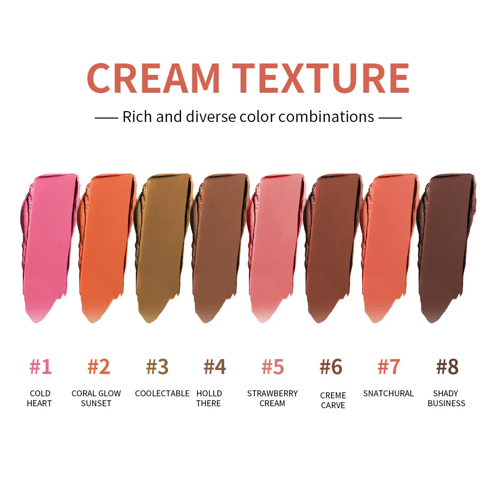 Cream Highlighter Palette – Matte & Shimmer Blush Bronzer