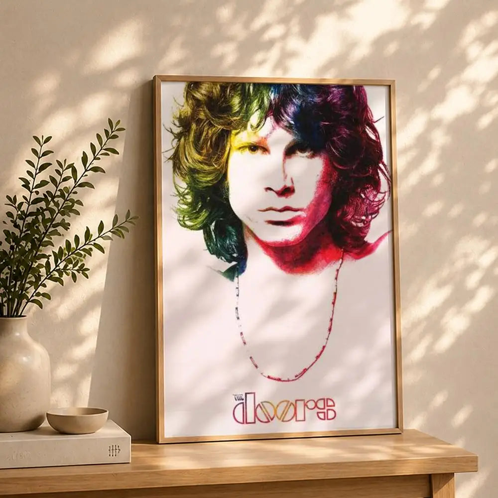 The Doors Band HD Self-Adhesive Waterproof Wall Poster Wall Art Poster Peaceful Pleasures Health and Wellness White13 15X20cmNoframe