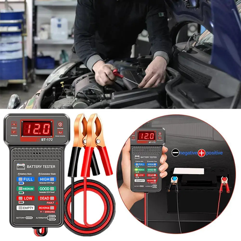 Multi-function 12V Battery Tester for Auto Maintenance Peaceful Pleasures Health and Wellness