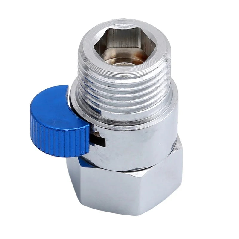 Shower Diverter Valve Out Brass Water Flow Control Valve Independent On/Off for Bathroom Faucet Spray Angle Valve with Handle Peaceful Pleasures Health and Wellness Blue