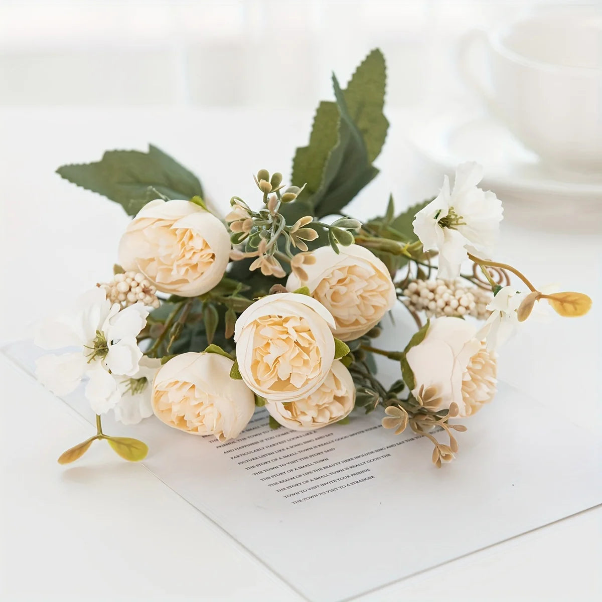 Artificial Silk Rose & Peony Bouquet | Wedding Home Decor