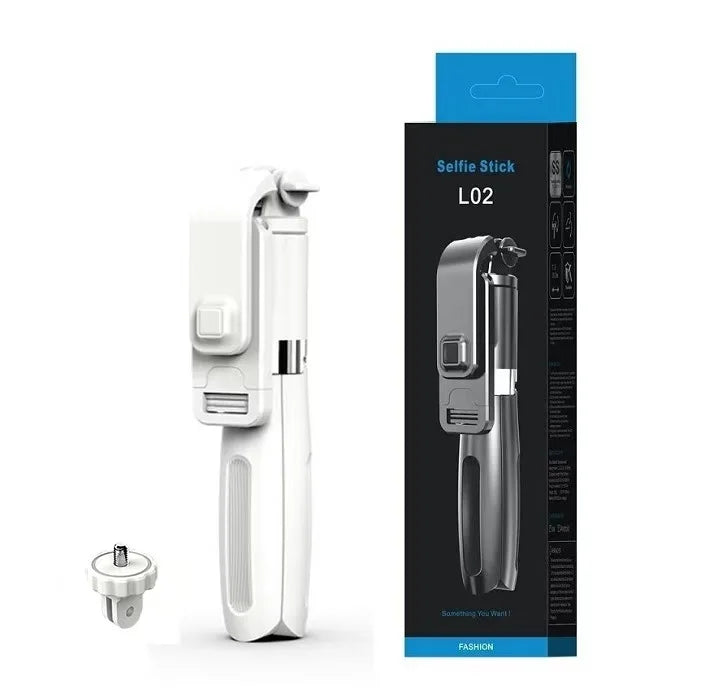 Bluetooth Selfie Stick Tripod Extendable Wireless Remote Control Portable Phone Stand for iPhone Android Vlogging Live Streaming Peaceful Pleasures Health and Wellness White