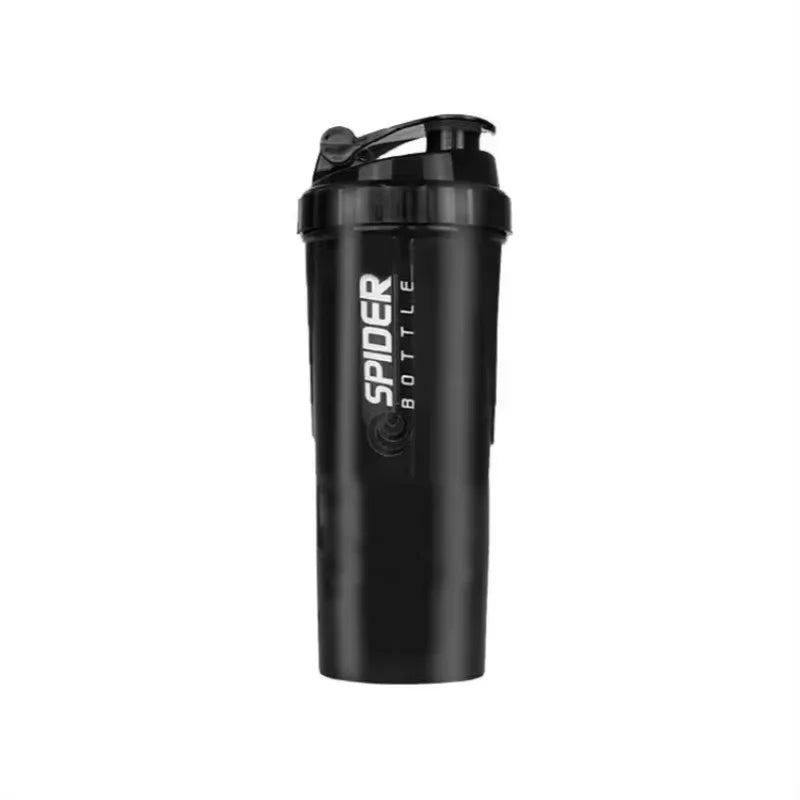3-Layer Protein Shaker Bottle – Gym Mixing Cup & Water Bottle