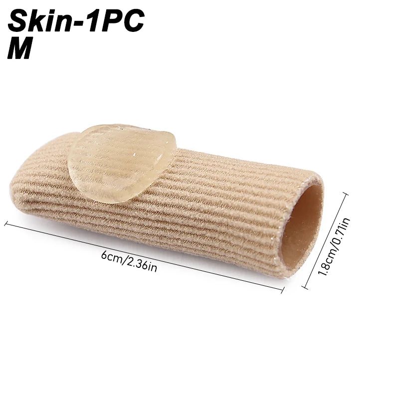 One Piece Closed-End Fiber Corn Protector With Soft SEBS Material,Toe Separators,Trim-able Double-Layer Adhesive Finger Slee Peaceful Pleasures Health and Wellness M
