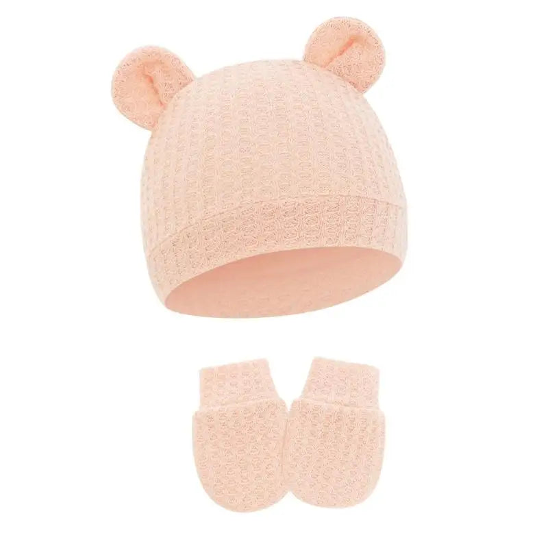 Newborn Baby Hat & Mittens Set | Soft Cotton, 0–6 Months
