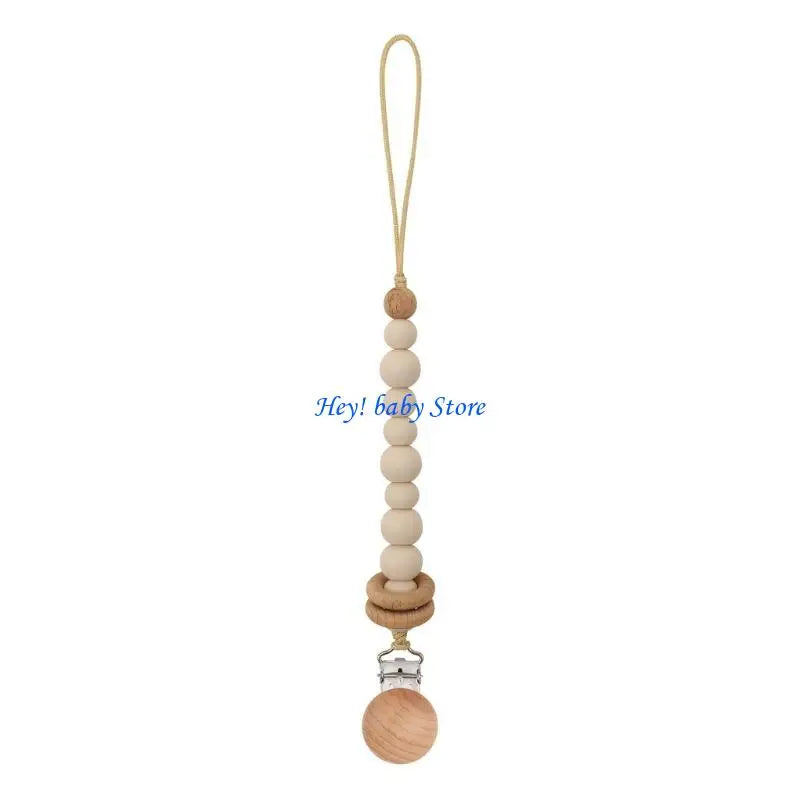 Handmade Wooden Silicone Baby Pacifier Soother Chain | 0–12M