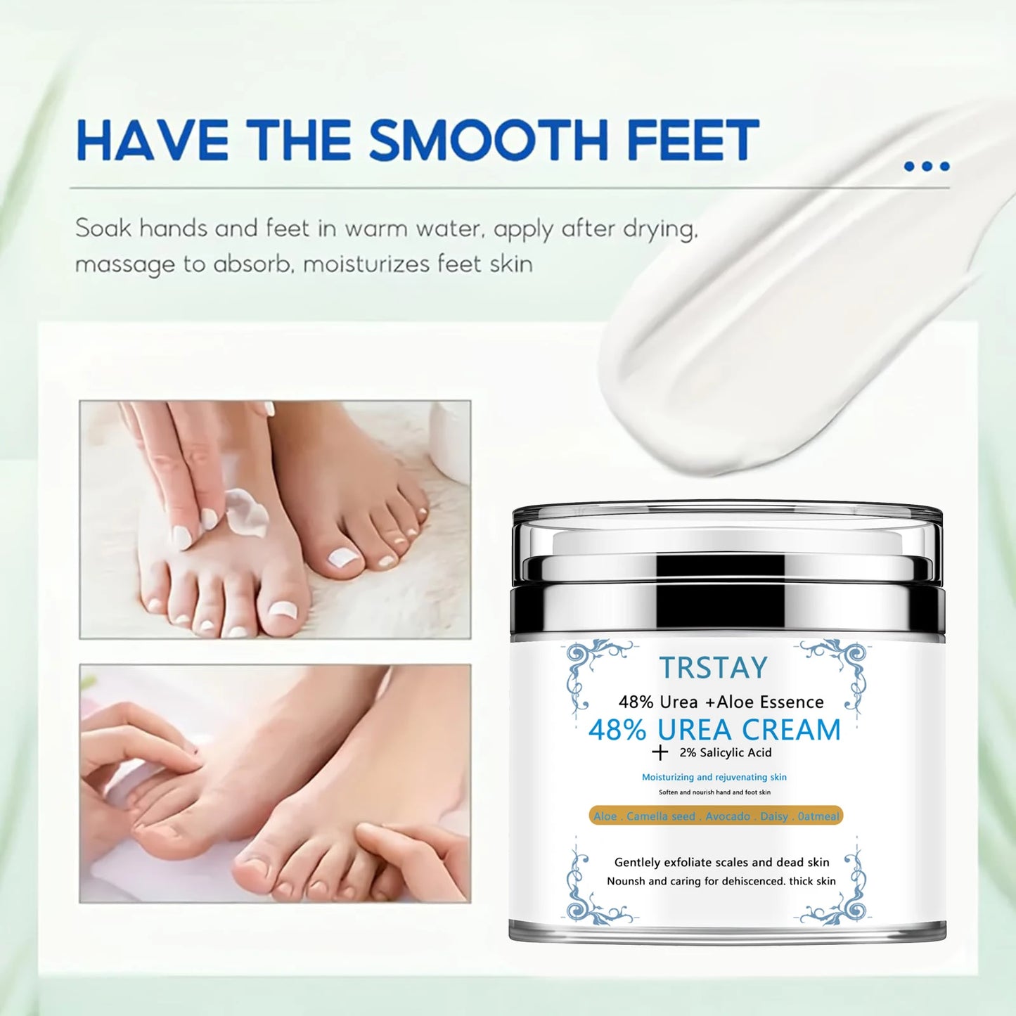 Urea Cream 45% Plus 2% Salicylic Acid, Callus Remover Foot Moisturizer Hand Foot Cream For Dry Cracked Feet from Toes to Heels E Peaceful Pleasures Health and Wellness